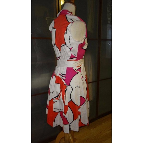 Sandra Darren Cotton Crossover Bodice Dress NEW 8 - Picture 4 of 8